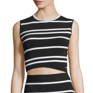 Ted Baker Onissa Sleeveless Bias-Striped Cropped Top Size 1 Small